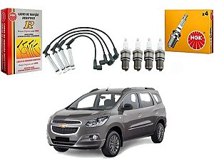 Kit Cabo E Vela Scg73 + Bpr6eyd Ngk Spin Cobalt 1.8 Preto