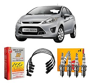 Kit Velas E Cabos Ngk Ltr7a10 Scf35 Ecosport Fiesta Focus Ka Preto