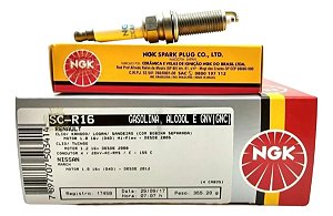 Kit Ngk Sc-r16 Lzkar7a-d Logan Sandero Clio Preto