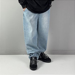 CALÇA NEW LIFE JEANS BAGGY BASICA AZUL CLARA