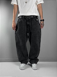 CALÇA JEANS BAGGY NEW LIFE EMBROIDERY STAR BLACK