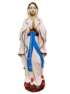 Imagem de Nossa Senhora de Lourdes em madeira 19 cm
