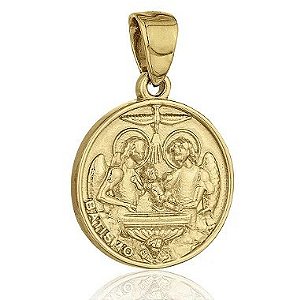 Medalha Batismo de Prata com Banho de Ouro