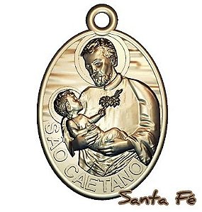 Medalha de São Caetano em Ouro 18k