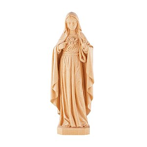 Sagrado Coração de Maria de Madeira Natural 20 cm