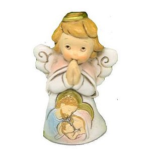 Anjo Orando Sagrada Família de Resina 12 cm
