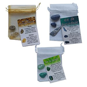 3 Kit Pedras Naturais - Prosperidade, saúde e ansiedade