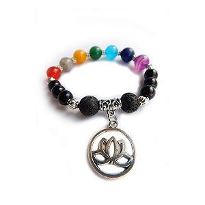 Pulseira 7 chakras - pedras naturais