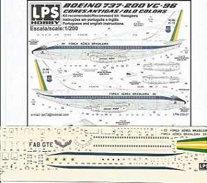 Decal 737-200 VC-96 FAB - escala 1/200 - LPS Hobby