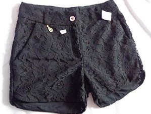 Short De Renda Preto