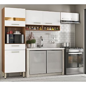 Cozinha Compacta Dama 3 Peças Amêndola Branco - Demobile