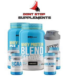 COMBO 2x Whey Protein Blend 900g + 2x Creatina 100g + 2x Bcaa