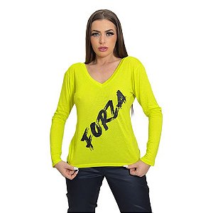 Blusa Forza em V  Feminina - Yellow