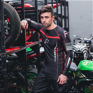 Blusa Segunda pele Mugello Masculina Black Red White