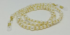 Cordão Pérola Clássico Cobre Creme Miçanga