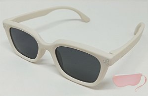Oculos Solar Infantil 52x20 Bege C/Estojo