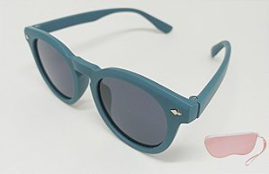 Oculos Solar Infantil 42x18 Azul Petroleo C/Estojo