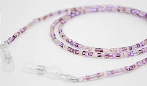 Cordão Miçanga Vidrilho Multicor/Lilas/Roxo