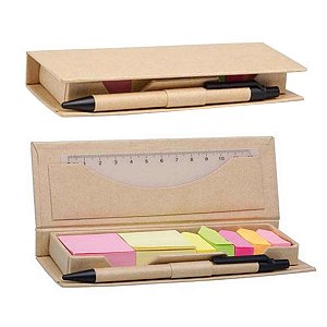 BLOCO DE ANOTAÇÕES COM CANETA, RÉGUA E POST-IT - BL005