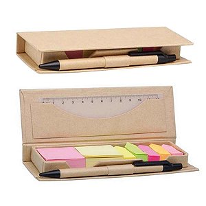 BLOCO DE ANOTAÇÕES COM CANETA, RÉGUA E POST-IT - BL005