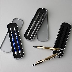 KIT CANETA E LAPISEIRA METAL - KEX044