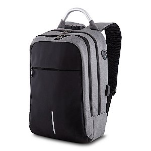 MOCHILA PARA NOTEBOOK COM USB E CADEADO - MOC041