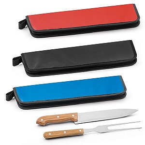 KIT CHURRASCO INOX MADEIRA 2PÇS - KC015