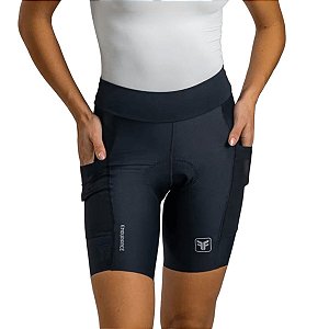 Bermuda ciclismo feminina Free Force Endurance Invert Air Gel c/ bolso