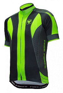 Camisa de ciclismo Blaster verde flúor - Free Force Camisa de ciclismo Blaster verde flúor - Free Force