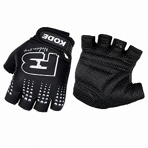 Luva ciclismo dedo curto meio dedo Kode F3 Noban preta