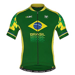 Camisa ciclismo masculina Free Force Basic Brasil CBC Oficial