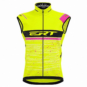 Colete Corta Vento Ciclismo Feminino ERT Cycling Team Rosa