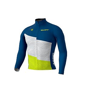 Camisa ciclismo manga longa unissex ERT Elite Blue slim fit