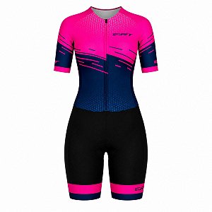 Macaquinho ciclismo feminino ERT Elite Rubelita forro em gel