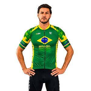 Camisa ciclismo masculina Free Force Basic Brasil Collection