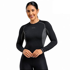 Camisa segunda pele manga longa feminina Free Force peluciada