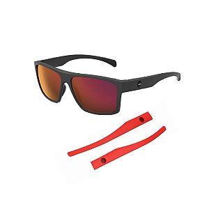 Óculos de sol HB Happy Matte Black espelhado + Hastes Red