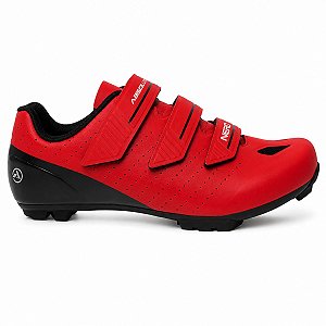 Sapatilha ciclismo MTB Absolute Nero 5 vermelha c/ 3 velcros
