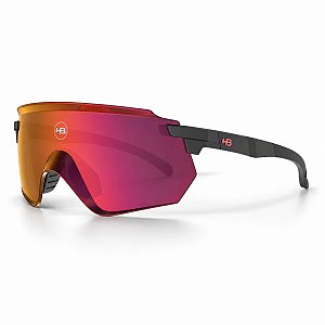 Óculos de sol esportivo HB Flare Matte Black Red espelhado
