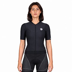 Camisa ciclismo feminina Mauro Ribeiro Fiber 2.0 slim preta