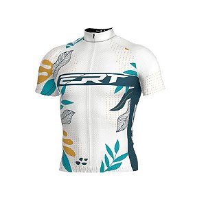 Camisa de ciclismo ERT Classic Floral branca unissex