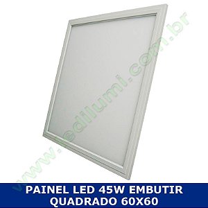 Painel Led 60x60 48 watts Ultra Slim de Embutir Quadrado - LedIlumi