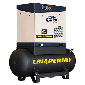 Compressor parafuso 20 HP sobre reservatório - Chiaperini Copa Premium 20