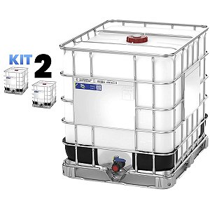 Kit com 2 IBC Containers 1000 Litros Certificado - Standard