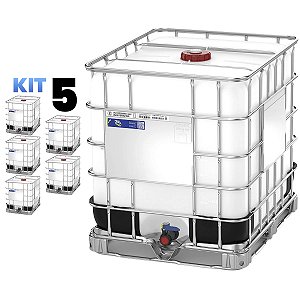 Kit com 5 IBC Containers 1000 Litros Certificado - Standard