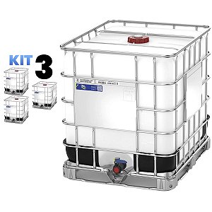 Kit com 3 IBC Containers de 1000 Litros Certificado - Standard