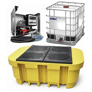 Kit Unidade de Abastecimento 12V 40 LPM 1000 L com Bacia de Contenção