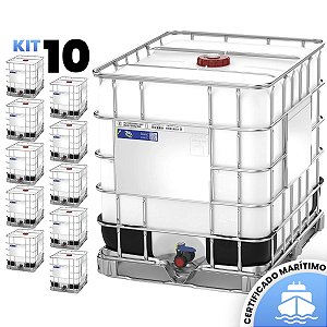 Kit de 10 IBC 1000 Litros - Certificado Terrestre e Marítimo