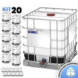 Kit de 20 IBC 1000 Litros - Certificado Terrestre e Marítimo