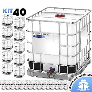 Kit de 40 IBC 1000 Litros - Certificado Terrestre e Marítimo